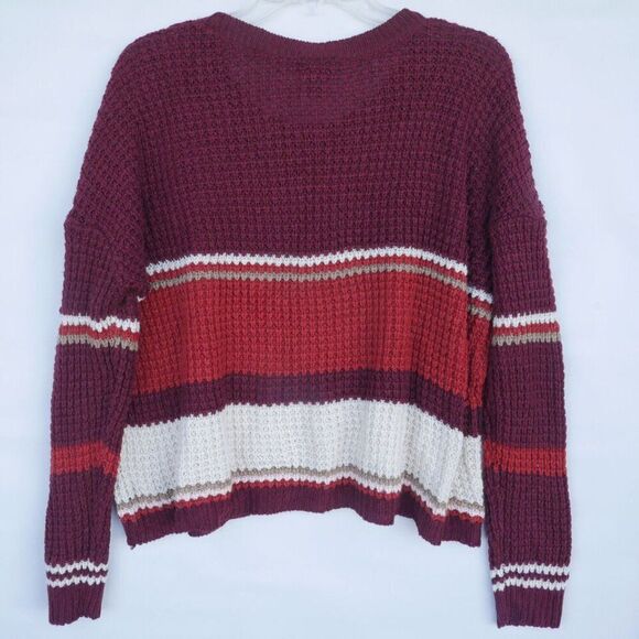 Rue+ Womens Size 2X Knit Cropped Sweater Wine Brown Beige - Picture 6 of 10